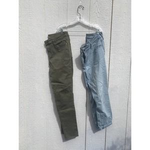 Two Old Navy jean bundle light wash and olive green size 12 mid rise